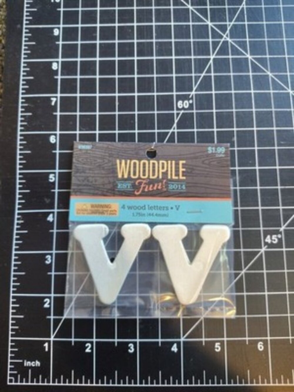 Hobby Lobby Woodpile 1.75” Wood Letters (4 Pieces Of Letter V) Still Sealed New